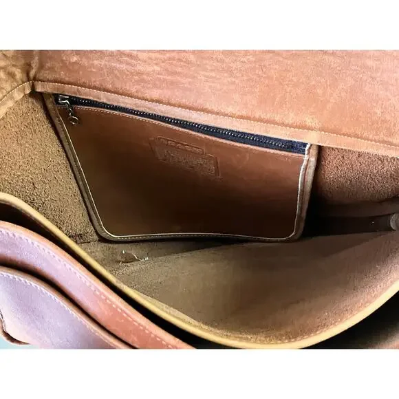 Coach USA Vintage Leather Briefcase Messenger Bag Tan Distressed *Read - Picture 10 of 14